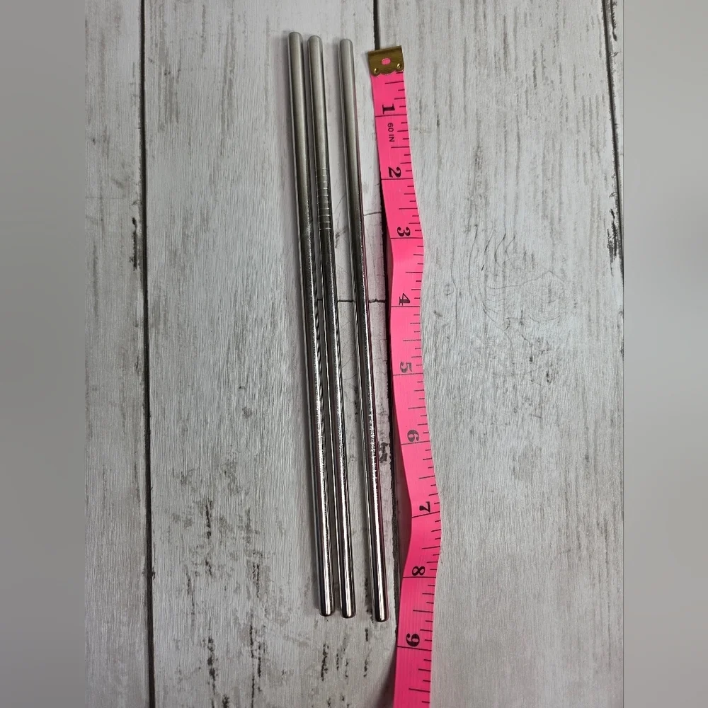 Stainless Steel Straws - Set of 3 NWOT